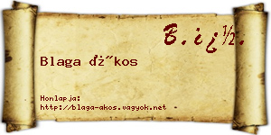 Blaga Ákos névjegykártya