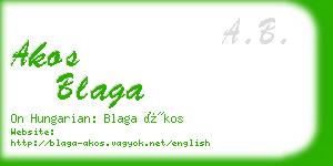 akos blaga business card